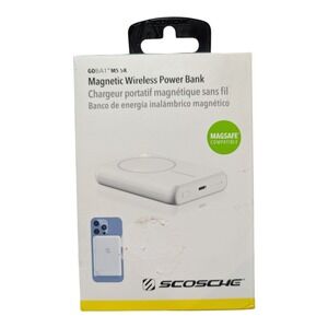 V5-N Scosche GoBat MS 5k Magnetic Wireless‎ Power Bank - White